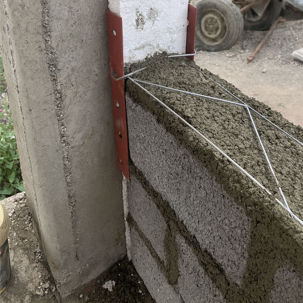 اجرای وال پست با میلگرد بستر